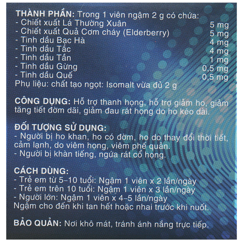 Viên Ngậm Hotexcol hỗ trợ giảm ho, giảm đau rát họng hộp 40 viên - 8